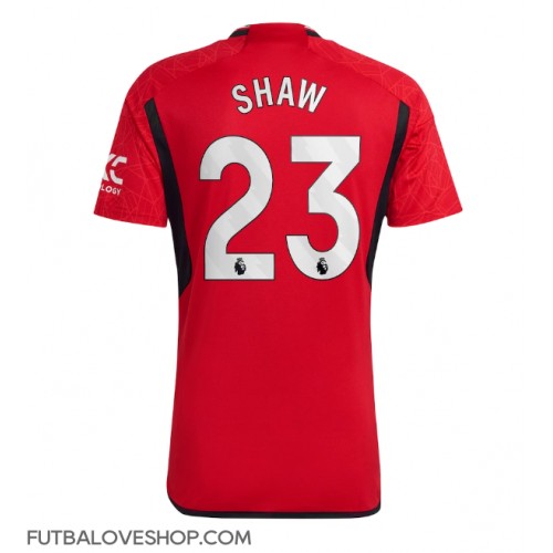 Dres Manchester United Luke Shaw #23 Domáci 2023-24 Krátky Rukáv